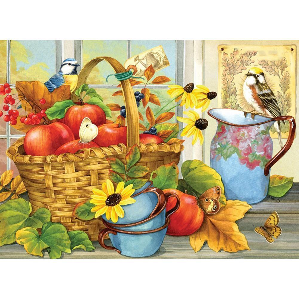 Oiseau debout - peinture complète de diamant - 40x30cm