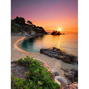 Bord de mer facile - peinture en diamant complet - 30x40cm