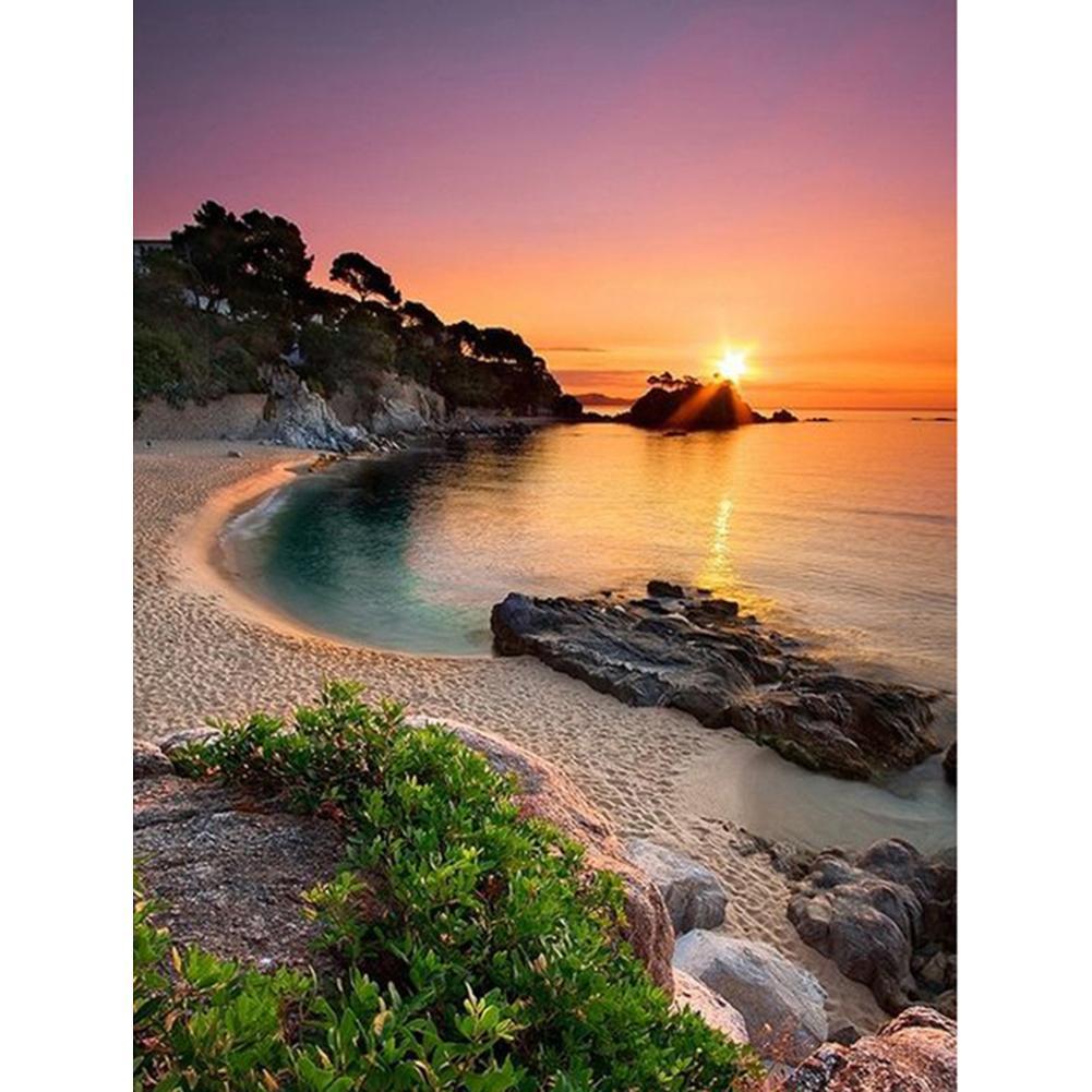 Bord de mer facile - peinture en diamant complet - 30x40cm