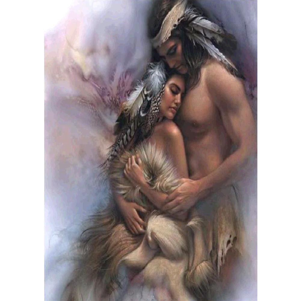 Couples de point de croix - peinture complète de diamant - 30x40cm