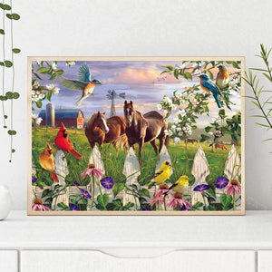 Prairie de cheval - peinture complète de diamant - 30x40cm