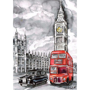 Big ben - peinture en diamant complet - 30x40cm