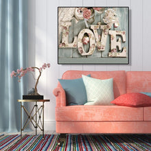 Charger l&#39;image dans la galerie, Ensemble de lettres rondes - peinture en diamant complet - 40x30cm
