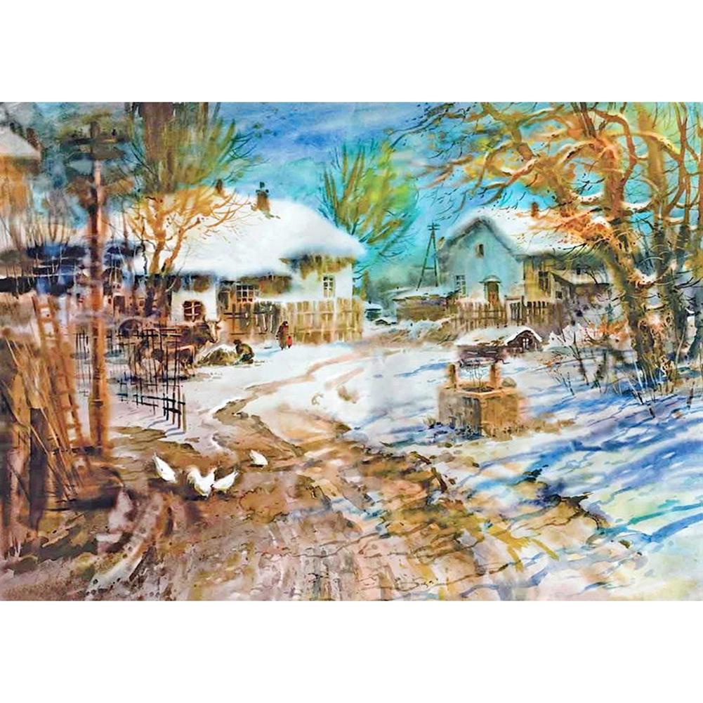 Village de point de croix - peinture complète de diamant - 30x40cm