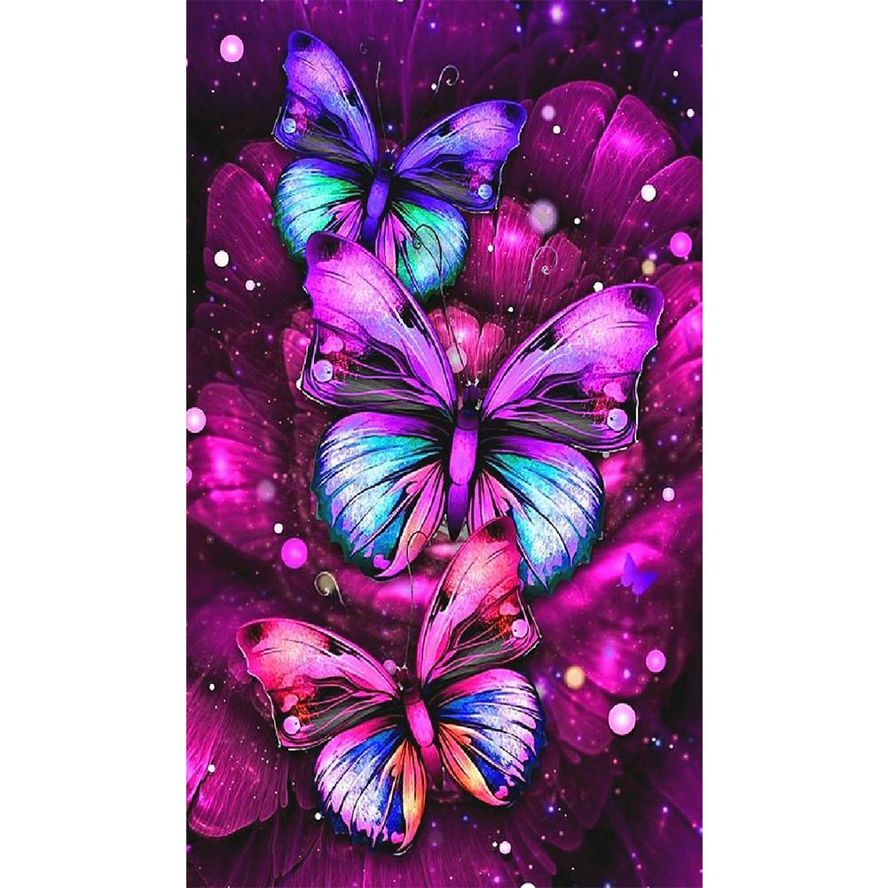Papillon - peinture en diamant complet - 30x48cm