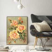 Charger l&#39;image dans la galerie, Fleur jaune - peinture en diamant complet - 40x30cm
