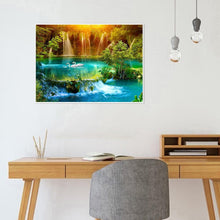 Charger l&#39;image dans la galerie, Lac de cygne de forêt - peinture complète de diamant - 40x30cm
