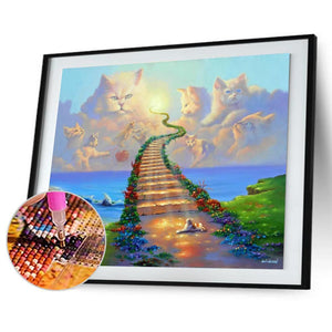 Cat world - peinture diamant pleine - 40x30cm