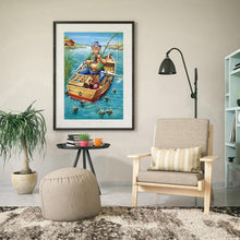 Charger l&#39;image dans la galerie, Homme de pêche - peinture complète de diamant - 40x30cm
