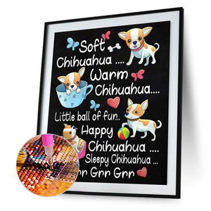 Kawaii chiens - peinture diamant complet - 40x50cm