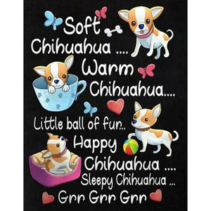 Kawaii chiens - peinture diamant complet - 40x50cm