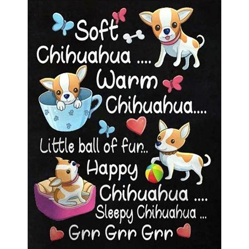 Kawaii chiens - peinture diamant complet - 40x50cm