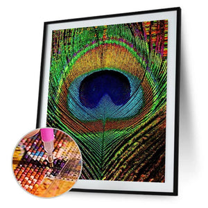 Featherart de paon - peinture complète de diamant - 30x40cm