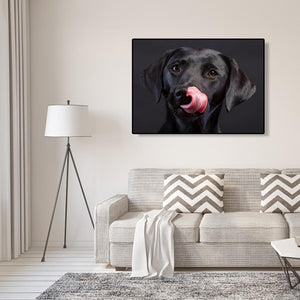 Dogpictures noirs - peinture en diamant complet - 40x30cm