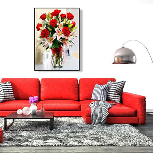 Fleur - peinture en diamant complet - 30x40cm