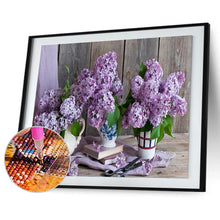 Charger l&#39;image dans la galerie, Trois bouteilles de fleurs - peinture diamant complet - 30x40cm

