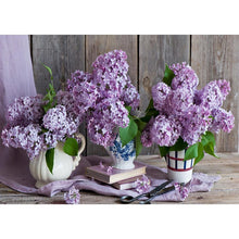 Charger l&#39;image dans la galerie, Trois bouteilles de fleurs - peinture diamant complet - 30x40cm
