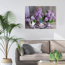 Charger l&#39;image dans la galerie, Trois bouteilles de fleurs - peinture diamant complet - 30x40cm

