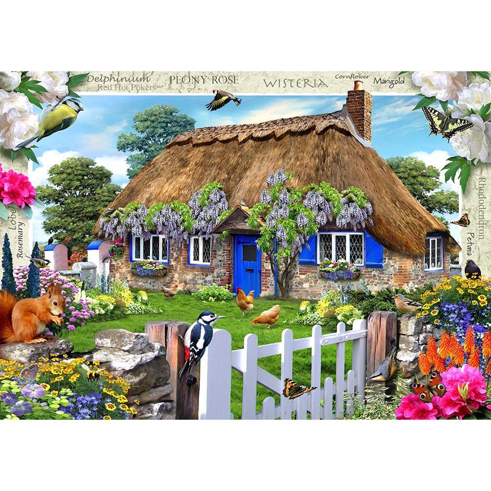 Mosaïques mur de maison rural - peinture complète de diamant - 30x40cm