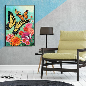 Papillon - peinture en diamant complet - 30x40cm
