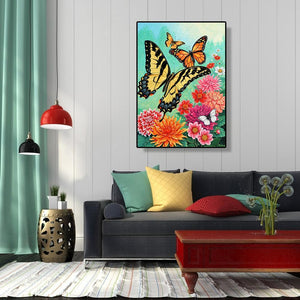 Papillon - peinture en diamant complet - 30x40cm