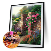 Charger l&#39;image dans la galerie, Porte de mur de fleur - peinture complète de diamant - 30x40cm
