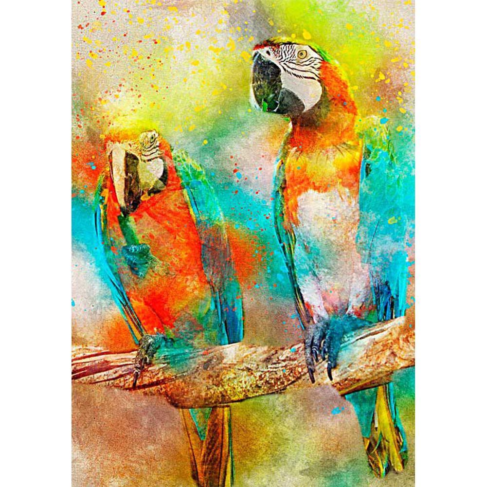 Parrot s - peinture diamant pleine - 30x40cm