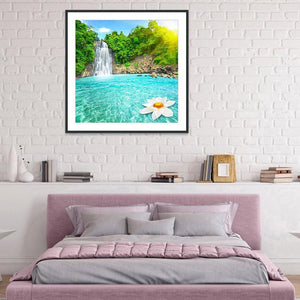 WaterfallsScenery - peinture en diamant complet - 30x30cm