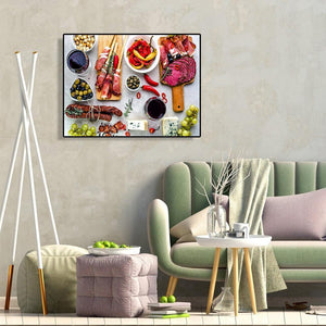 Yummy food - peinture diamant complet - 30x40cm