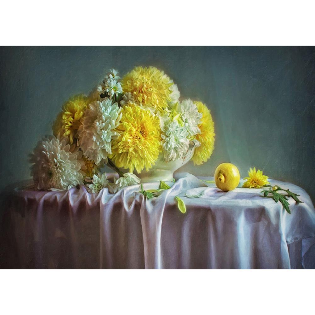 Chrysanthème - peinture en diamant - 30x40cm
