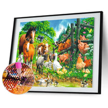 Charger l&#39;image dans la galerie, Ferme heureuse - peinture en diamant complet - 30x40cm
