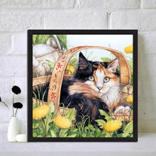 Charger l&#39;image dans la galerie, Chat paresseux - peinture en diamant complet - 30x40cm
