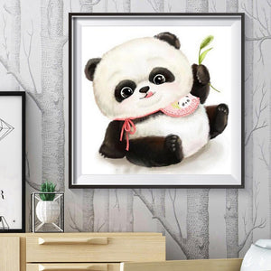Beau panda - peinture en diamant complet - 30x30cm