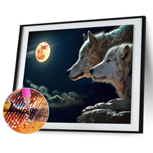 Charger l&#39;image dans la galerie, Loups de nuit - peinture en diamant complet - 30x40cm
