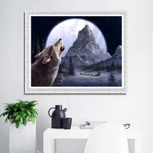 Charger l&#39;image dans la galerie, Loup hurlant - peinture de diamant complète - 30x40cm
