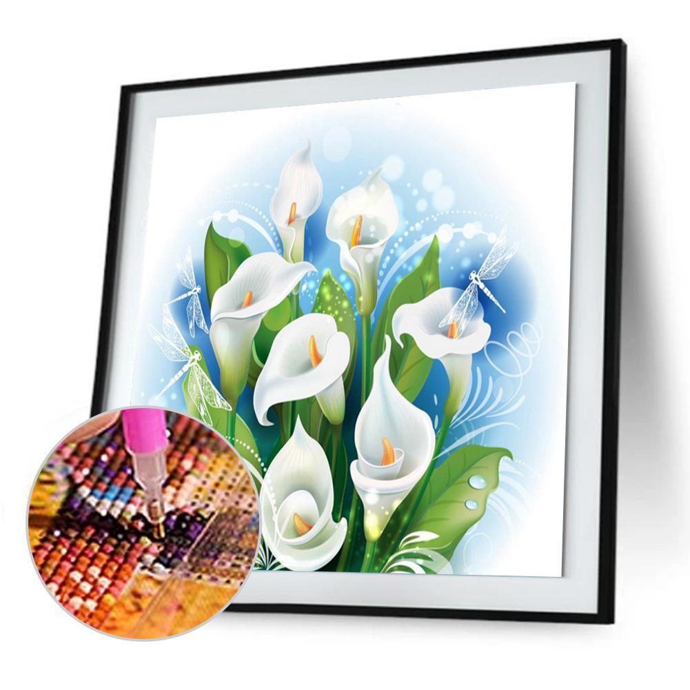 Mur de fleur de Calla - peinture complète de diamant - 30x30cm