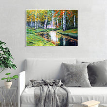 Charger l&#39;image dans la galerie, Rivière et arbres - peinture diamant pleine - 40x30cm
