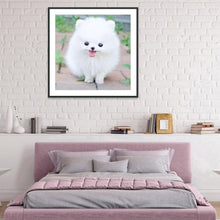 Charger l&#39;image dans la galerie, Mur de chien blanc mignon - peinture complète de diamant - 30x30cm
