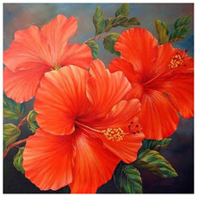 Charger l&#39;image dans la galerie, Fleurs rouges - peinture en diamant complet - 30x30cm
