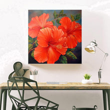 Charger l&#39;image dans la galerie, Fleurs rouges - peinture en diamant complet - 30x30cm

