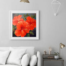 Charger l&#39;image dans la galerie, Fleurs rouges - peinture en diamant complet - 30x30cm
