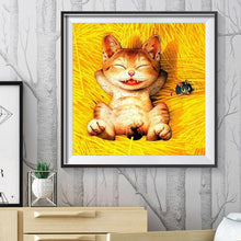 Charger l&#39;image dans la galerie, Chat heureux - peinture en diamant complet - 30x30cm
