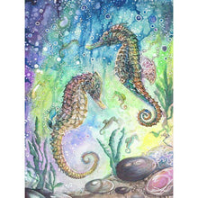 Charger l&#39;image dans la galerie, Cheval de mer - peinture en diamant complet - 40x30cm
