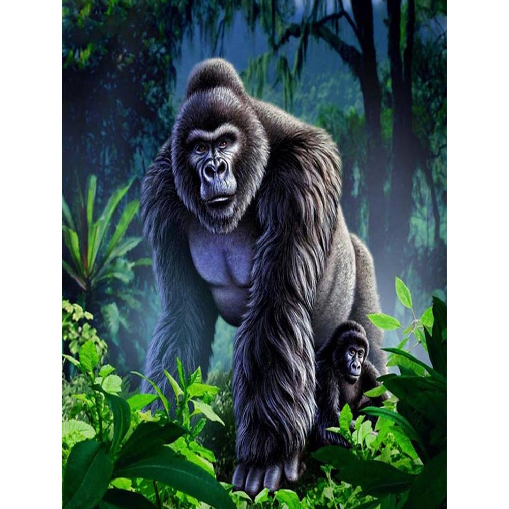 Orang-outan de forêt - peinture complète de diamant - 40x30cm