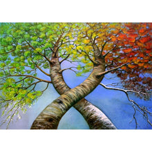 Charger l&#39;image dans la galerie, Arbres jumeaux - peinture diamant pleine - 40x30cm
