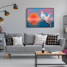 Charger l&#39;image dans la galerie, Deux pigeons animaux - peinture diamant pleine - 40x30cm
