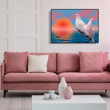 Charger l&#39;image dans la galerie, Deux pigeons animaux - peinture diamant pleine - 40x30cm
