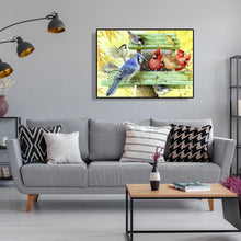 Charger l&#39;image dans la galerie, Nid animal d’oiseau coloré - peinture complète de diamant - 40x30cm
