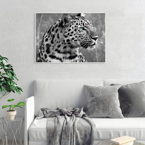 Stare léopard - peinture diamant pleine - 40x30cm