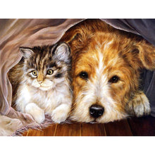 Charger l&#39;image dans la galerie, Chien de chat ennuyeux - peinture complète de diamant - 40x30cm
